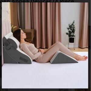 4PCS Orthopedic Bed Wedge Pillow Set for After Surgery – Adjustable Memory Foam